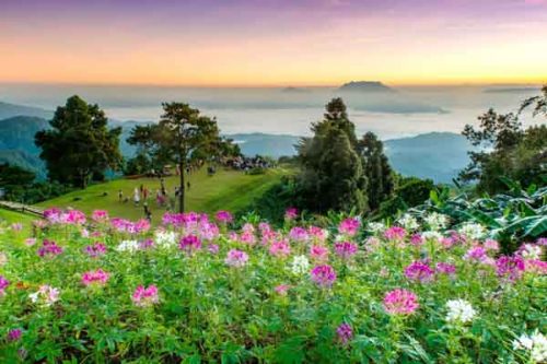 Chiang Dao mountain seen from Huay Nam Dang National Park