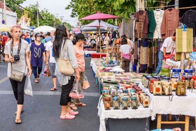 The walking street is packed with souvenirs