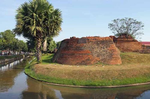 Chiang Mai's city walls are surrounded by an attractive moat